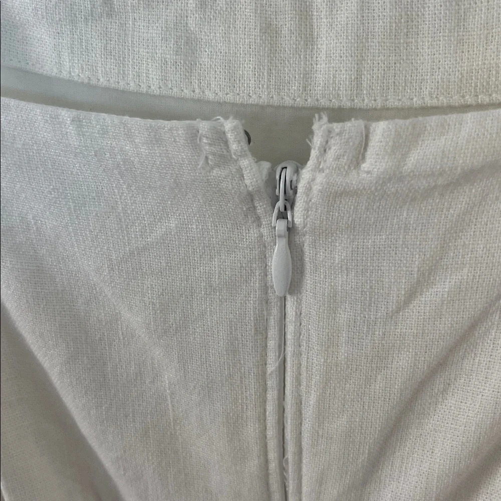 Abercrombie & Fitch White Linen Midi Dress